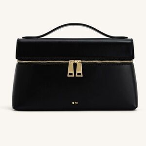 JW PEI Thea Structured Top Handle Bag in Black with Gold Hardware